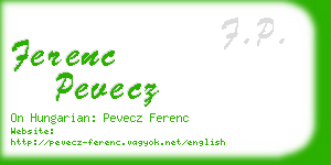 ferenc pevecz business card